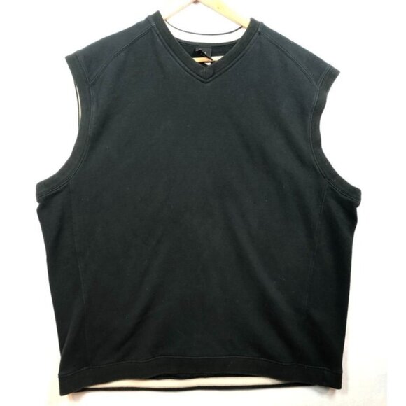 Vintage Nike Golf Vest Black Knit V-Neck Pullover Sweatshirt Material Men's XXL - Picture 1 of 8